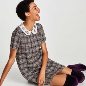 Zara A-Line Dress with Gem Peter Pan Collar